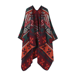 Ingrosso stile retrò azteco geometrico motivo Jacquard Cashmere foulard abbigliamento <span class=keywords><strong>esterno</strong></span> invernale caldo di lana spessa da donna - Product Image 5