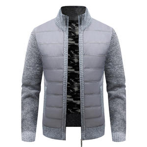 Vestes en tricot chaudes d'hiver pour hommes RUIQUWIN, manches longues, couleur contrastée, vêtements décontractés, col montant, fermeture éclair, cardigan, pulls - Product Image 3