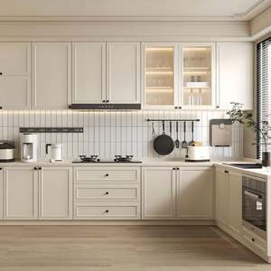 Meuble de rangement de cuisine en peinture blanche de style français personnalisable, adapté à la cuisine - Product Image 2