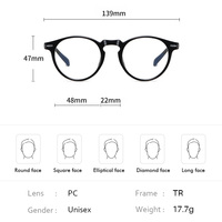Individuelles Logo Neueste TR90 Runde Blaulichtfilter-Computerbrille Photochrome Anti-Blaulicht-Brille für Unisex Büroarbeit
