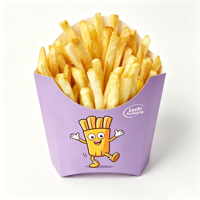 Boîte à frites jetable de haute qualité en papier écologique de qualité alimentaire avec revêtement PE, emballage pour frites à emporter