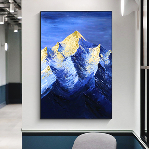 Le <span class=keywords><strong>Pareti</strong></span> del Soggiorno Sono Decorate <span class=keywords><strong>con</strong></span> Grandi Opere d'Arte Dipinte a Mano, Arte Murale 3D Originale in Foglia d'Oro Realizzata a Mano, Dipinti a Olio - Product Image 5