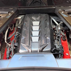 Pour Chevrolet <span class=keywords><strong>Corvette</strong></span> C8 2020-2024, capot moteur en fibre de carbone, accessoires de voiture, remplacement en carbone véritable - Product Image 6
