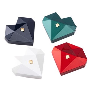 Caja de Joyería con Diseño de Corazón y Patrón Cuadrado, para Anillos, Estilo Retro, Ideal para Aniversarios y Declaraciones de Amor, Color Rojo, Gran Venta - Product Image 5