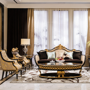 Lit King Size <span class=keywords><strong>en</strong></span> Bois Massif Sculpté, Style Luxe Français, Tissu Brodé Doré, pour Chambre d'École ou Chambre de Palais - Product Image 6