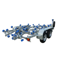 Remorque marine à double essieu galvanisée à chaud, conception robuste de 8100 mm, capacité de charge de 2400 kg, petite remorque pour bateau privé
