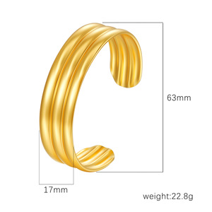 Bracelet manchette élégant en acier inoxydable pour femme, design ouvert, résistant à la <span class=keywords><strong>d</strong></span>écoloration, idéal pour le quotidien et les vacances - Product Image 6