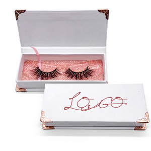 Custom Luxury <b>Book</b> Shaped Rigid Magnetic Cardboard Eyelash Gift <b>Box</b> with UV Coating Embossing Recycled Materials Sponge Lining - Product Image 1