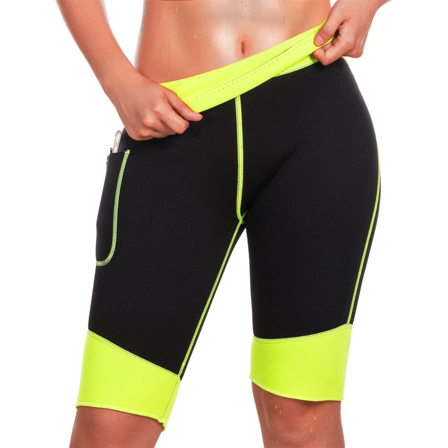Women's Sauna Hot Yoga Sport Pants Compression Leg Slimming Neoprene Short Part for Run