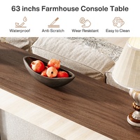 Console d'entrée moderne en bois massif, écologique, 63 pouces, étroite et longue, à placer derrière un canapé, avec finition miroir et pieds épaissis