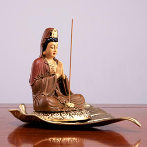 เครื่องหอมทองเหลืองจีนเครื่องกำยานเครื่องหอมจาก Guanyin เครื่องประดับทำจากทองแดงบริสุทธิ์ Maitreya Laughing Tathagata Buddha - Product Image 1