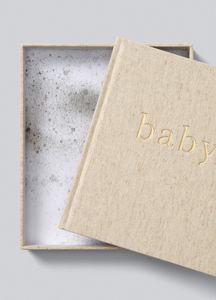 Personalizzabile lussuoso <span class=keywords><strong>libro</strong></span> di memoria del ricordo di gravidanza della biancheria del bambino del diario del bambino con il logo in rilievo dell'oro e la scatola rigida di lino - Product Image 3