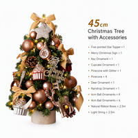 45cm Künstlicher Elch-Weihnachtsbaum-Set mit LED-Beleuchtung Langlebige & Umweltfreundliche Wiederverwendbare Tisch-Mini-Ornament-Dekoration