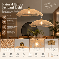 Lampe suspendue en paille de bambou tissée à la main, style bohème, Wabi Sabi, tissage naturel, pour la décoration de salons de thé et de restaurants