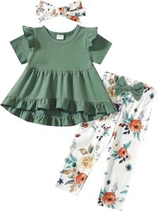 Ropa para Bebé Niña, Conjunto de Camisa con Mangas con Volantes y Pantalones Florales, Ropa de Otoño e Invierno para Niña - Product Image 3