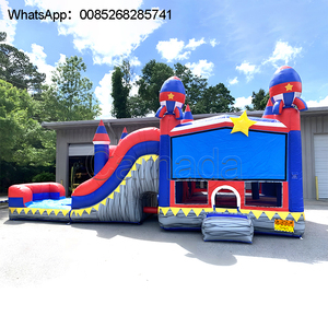 Château gonflable combiné avec toboggan sec à 2 voies, certifié CE, PVC de qualité commerciale, capacité 500 kg, pour 3 à 8 enfants, location - Product Image 6