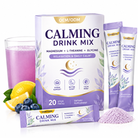 Mélange de poudre pour boisson apaisante pour la relaxation, le sommeil et le soutien anti-stress, avec Magnésium, Glycine, L-Théanine, Complément bien-être quotidien OEM ODM