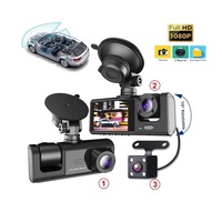 Caméra embarquée pour voiture 1080P, caméra avant, intérieure et arrière, Wifi, 130° °    Caméra de tableau de bord avec vision nocturne et affichage en direct pour voitures