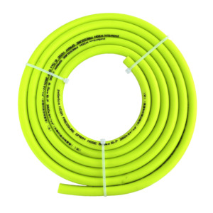 Manguera de pulverización eléctrica de <span class=keywords><strong>PVC</strong></span> amarillo del fabricante, tubería de agua de riego de 5 capas, plástico de 13mm con servicio de corte - Product Image 1