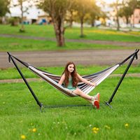 Hamac KINGO avec support en acier, capacité de 450 lb, pour utilisation en extérieur, sac de transport inclus, pliable, portable, camping, randonnée, voyage
