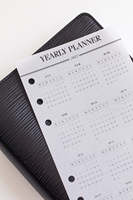 Insert de calendrier annuel en papier vélin semi-transparent personnalisé 2027 pour agenda, recharge de rechange à 6 anneaux