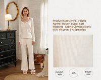 Nouvelle Collection 2026 : Ensemble de Pyjama en Soie Côtelée pour Femme, Ultra-Élastique, Respirant et Doux, avec un Design Confortable et Tendance