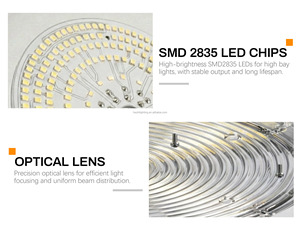 Lampada LED UFO Industriale Lineare da 250W a Potenza Regolabile, 185Lm/W, Potente CCT 3000-6500K per Magazzini - Product Image 4