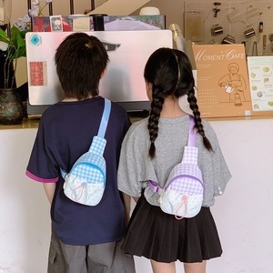 Factory Wholesale New Children Crossbody Bag Summer Outdoor Travel Multi Grid Small Bag <b>Kids</b> Shoulder Bag - Product Image 5
