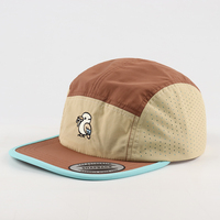 Casquette de course 5 panneaux de haute qualité avec perforations découpées au laser, en polyester imperméable, logo brodé réfléchissant, casquette de camping 5 panneaux