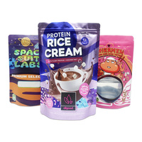 Sacs thermoscellés à fenêtre UV laser auto-scellante en plastique PE coloré personnalisé Emballage à fermeture éclair à l'épreuve des enfants pour les aliments pour bébés et animaux de compagnie