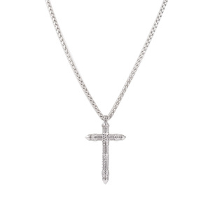 Men's Stainless Steel <b>Cross</b> Pendant Necklace Long <b>Chain</b> Hip Hop Style Geometric Design Gift Jewelry - Product Image 5