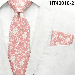 Corbatas de Algodón Delgadas con Estampado Floral Clásico en <span class=keywords><strong>Rosa</strong></span> Pálido, con Bolsillo, para Trajes Casuales, Vestidos y Bodas, de Fábrica - Product Image 3