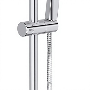 Juego de ducha de acero inoxidable cromado, ducha de mano de 3 modos con riel de ducha ajustable y control de flujo, accesorio de baño para el hogar - Product Image 4