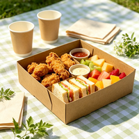 Boîte en papier alimentaire personnalisée, jetable, pliable, avec fenêtre, imprimée quadrichromie, en film PE couché et laminé