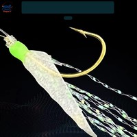 6 crochets/sac 8 #   à 18 ans #   Rigues Sabiki Lumineuses pour Eau Salée, Hameçons Réalistes Effet Écailles de Poisson, Lure Pré-montée Sabiki avec Tinsel Flash
