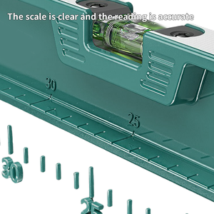 Hoogprecisie volledig aluminiumlegering massief gegoten industriële kwaliteit multifunctionele decoratieve liniaal met sterke magnetische waterpas - Product Image 4