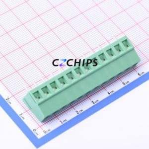 DB128V-5.08-12P-GN-S Screw Terminal Block Through hole Component (THT),P=5.08mm Connector 1x12P 5.08mm Green Through Hole - Product Image 1