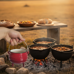 Olla Potjiekos Sudafricana para Guisos, Olla de Hierro Fundido Esmaltado con 3 Patas para Cocinar en Casa, Servir Sopa - Product Image 6
