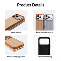 Casing Ponsel Magnetik Berbahan Kain Tenun untuk iPhone 18 Pro Max, Pelindung Mewah Anti Benturan untuk iPhone 17 dengan Tombol Logam