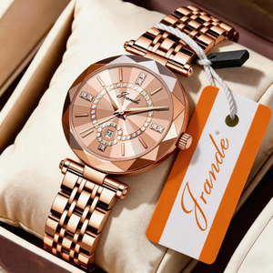 Elegante Reloj de Cuarzo Minimalista para Mujer con Indicador de Fecha, Correa de Acero Inoxidable y Resistencia al Agua - Product Image 5