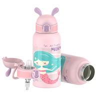 Botella Térmica Infantil SilverJet de Acero Inoxidable con Diseño de Sirena, 550 ml, Portátil, Tapa Libre de BPA, Mantiene la Temperatura de 12 a 24 Horas