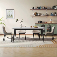 Chaises de salle à manger modernes et luxueuses en cuir PU, pieds en métal, dossier rembourré doux - Écologiques et ergonomiques pour la maison et l'hôtel