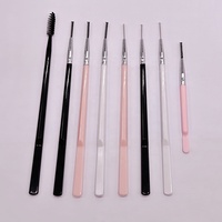 Applicateur double embout pour cire à sourcils, avec manche long de 18 cm, spatule et micro-brosse fine, pour cire coiffante à sourcils