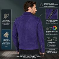 Veste de motard en cuir pleine fleur de chèvre violet uni style rock OEM pour homme, avec ceinture diagonale zippée à la taille, style western personnalisé
