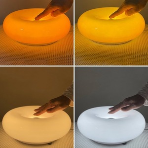 Donut Shaped Table <b>Lamp</b> Orange <b>Led</b> Touch Control Bedside <b>Light</b> Ambient Lighting For Bedroom - Product Image 4