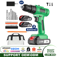 Perceuse à percussion sans fil 20V avec visseuse, support OEM/ODM pour perçage, alimentée par batterie