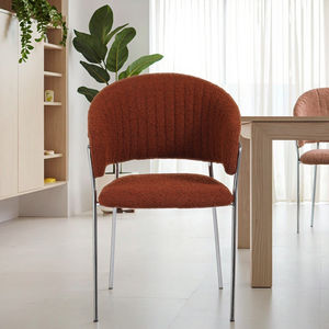 Reposabrazos trasero suave dorado nórdico elegante tapizado para sala de estar gris claro tela Rosa terciopelo moderno café restaurante Silla de comedor - Product Image 6