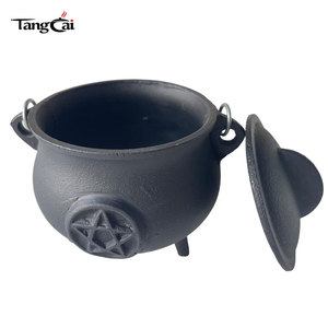 Pequeño Caldero de Hierro Fundido con Pentagrama, Quemador de Incienso Ideal para Rituales de Brujería, Decoración de Halloween - Product Image 2