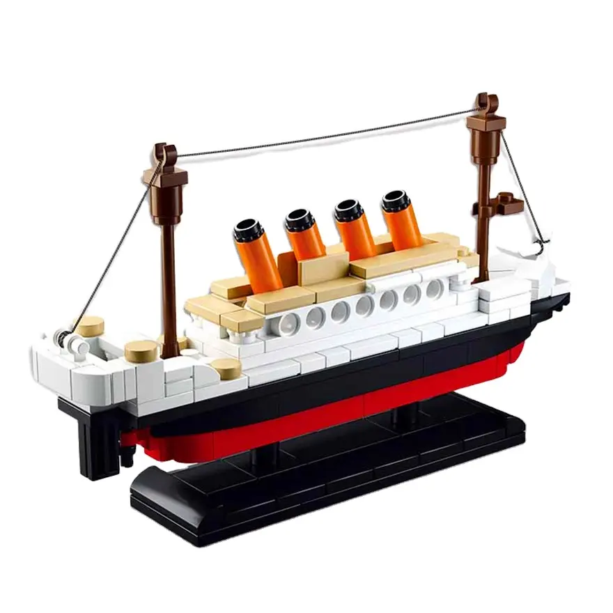 최고의 판매 모델 빌딩 타이타닉 선박 교육 빌딩 블록 장난감 플라스틱 타이타닉 장난감 취미 어린이