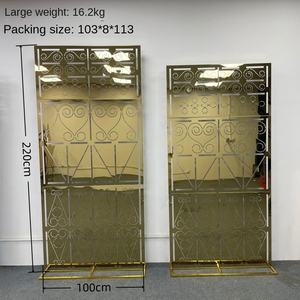 Nuovo Arco Decorativo in Acciaio Inox Dorato per Matrimoni, Stile Moderno, Sfondo Geometrico per Palcoscenico Floreale - Product Image 5